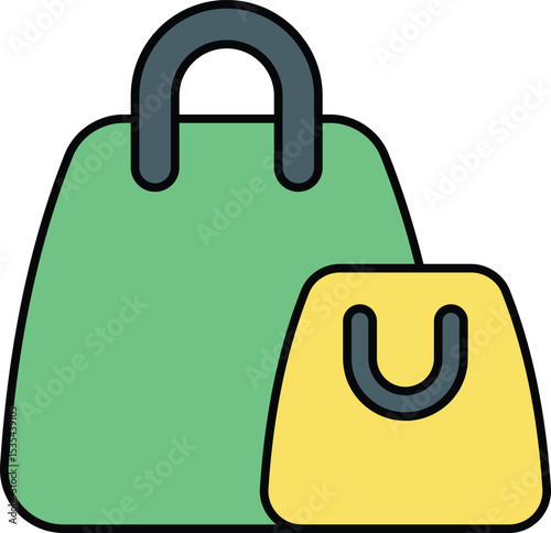 Vector Shopping and Ecommerce or Shop or Online Shopping Color outline Icons Pack and Illustrations 