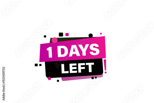 1 days left, sale countdown vector symbol, clock, time,  background, template 1 days left, countdown, sticker, left banner, business, sale, label button
