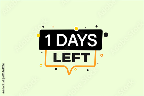 1 days left, sale countdown vector symbol, clock, time,  background, template 1 days left, countdown, sticker, left banner, business, sale, label button
