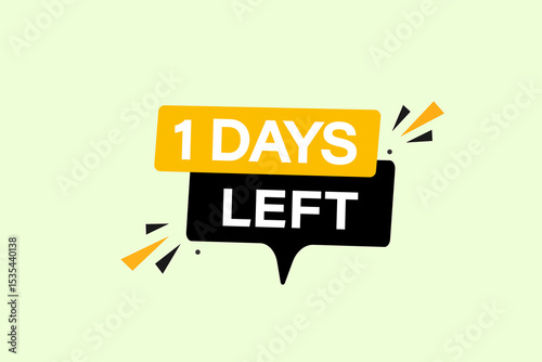 1 days left, sale countdown vector symbol, clock, time,  background, template 1 days left, countdown, sticker, left banner, business, sale, label button
