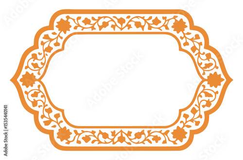 Ornate Orange Label Frame Template for Printable Invitations, Product Tags, Scrapbooking, and Gift Wrapping

