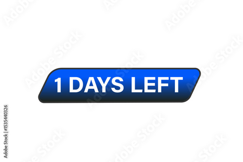 1 days left, sale countdown vector symbol, clock, time,  background, template 1 days left, countdown, sticker, left banner, business, sale, label button
