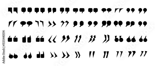 Collection of Quotation Marks Various Styles and Designs for Text and Typography