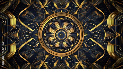 Golden Mandala on Dark Background