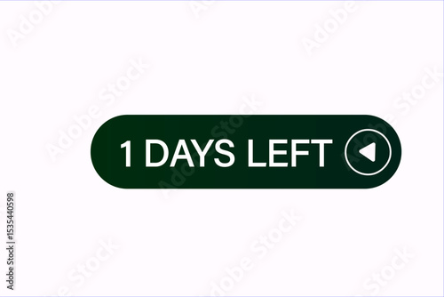 1 days left, sale countdown vector symbol, clock, time,  background, template 1 days left, countdown, sticker, left banner, business, sale, label button
