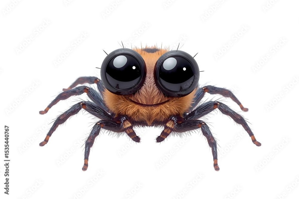 Fototapeta premium Cute jumping spider with large eyes