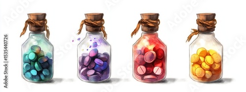 Colorful Potion Bottles