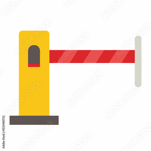 Car Parking Barrier Gate Flat Icon Vector Modern Access Control Design for Security and Parking Systems