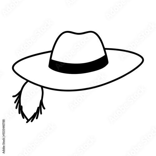 Frayed Straw Hat Vector Design Mockup Template for Summer and Fashion Projects