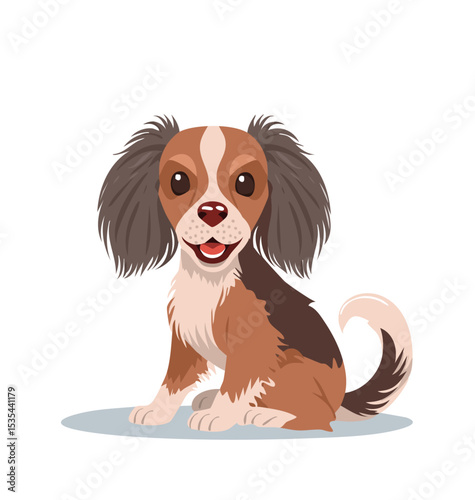 Dog Barking Black & White Silhouette Vector Illustration
