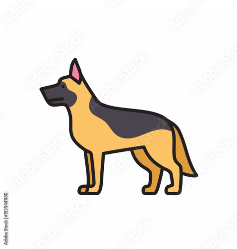 Dog Barking Black & White Silhouette Vector Illustration
