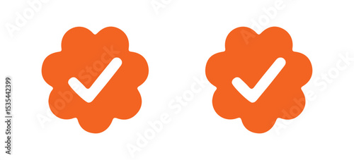 check mark button. Vector of a red with a green check mark. vector icon illustration eps 10