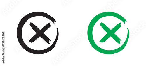 .Click the vector check mark button. Vector of a red cross with a green check mark. vector icon eps 10
