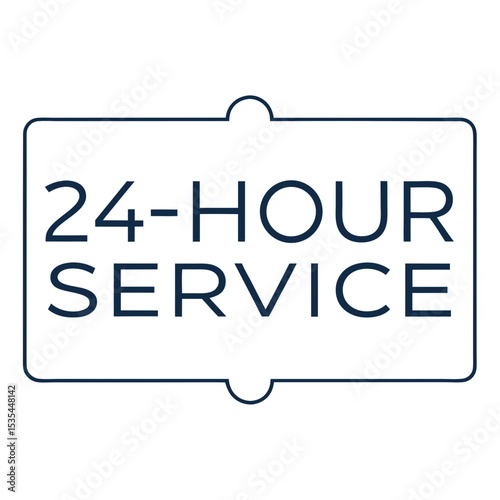 24-hour service icon in outline style