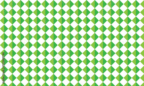 Seamless geometric pattern with alternating green and white diamond shapes. A clean, repeating tile design perfect for backgrounds, textiles, packaging, or decorative visual elements.