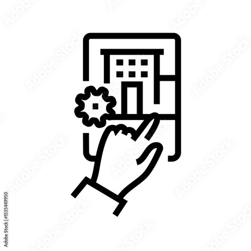 hospital management system line black icon. Sign for web page, mobile app,