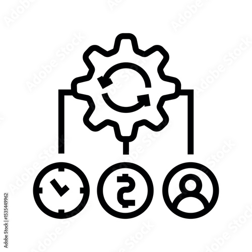 Medical resource management line black icon. Sign for web page, mobile app,
