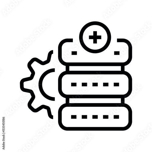 Data integration line black icon. Sign for web page, mobile app,