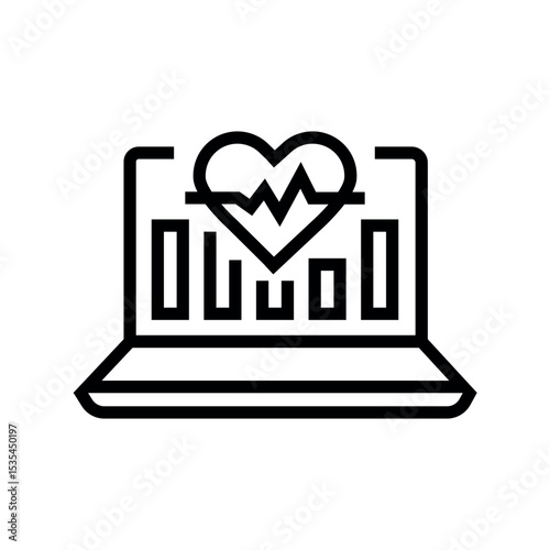 Data medicine line black icon. Sign for web page, mobile app,