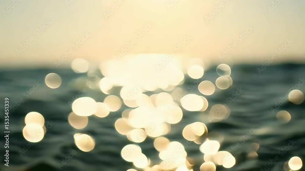 Diamond bright sun glare scatters silver flashes calm sea creating hypnotic bokeh minimal K video supplies elegant negative space summer event titles luxury yacht ads reflective mood boards