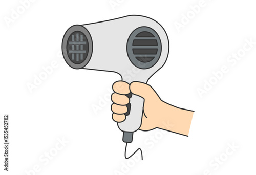 Simple Hair Dryer Illustration (Front and Air Intake View)