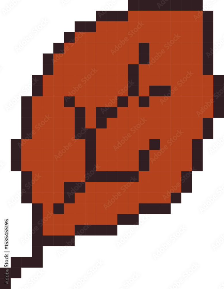 Fototapeta premium pixel vector illustration of fallen leaf