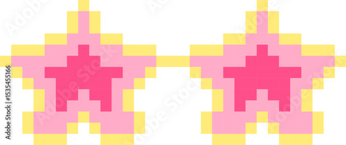 pixel vector illustration of star sunglasses