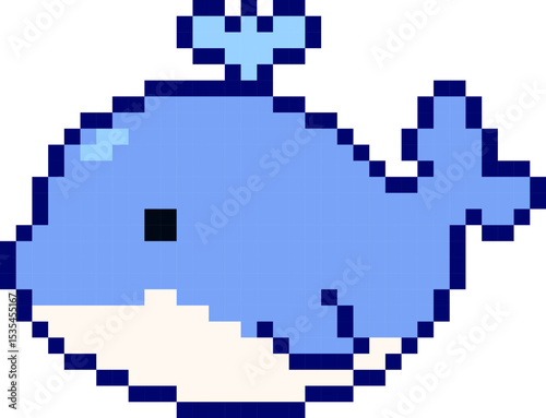 pixel vector illustration of whale