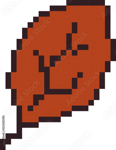 pixel vector illustration of fallen leaf