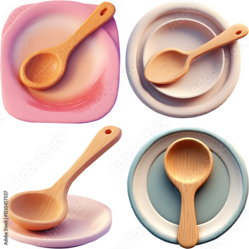 set of wooden spoons