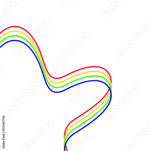 Multi Color Curved Line