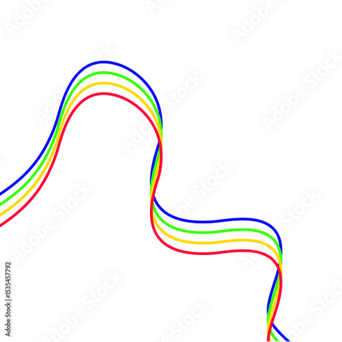 Multi Color Curved Line