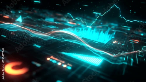 Wallpaper Mural Futuristic data visualization interface Torontodigital.ca