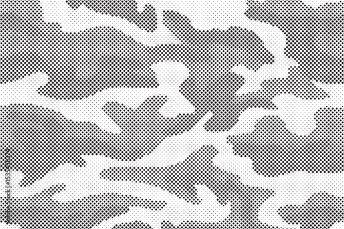 Abstract halftone background. Military camouflage effect dot seamless pattern texture. Dotted background as design element.