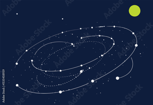 Abstract Spiral Galaxy Illustration Celestial Art Print