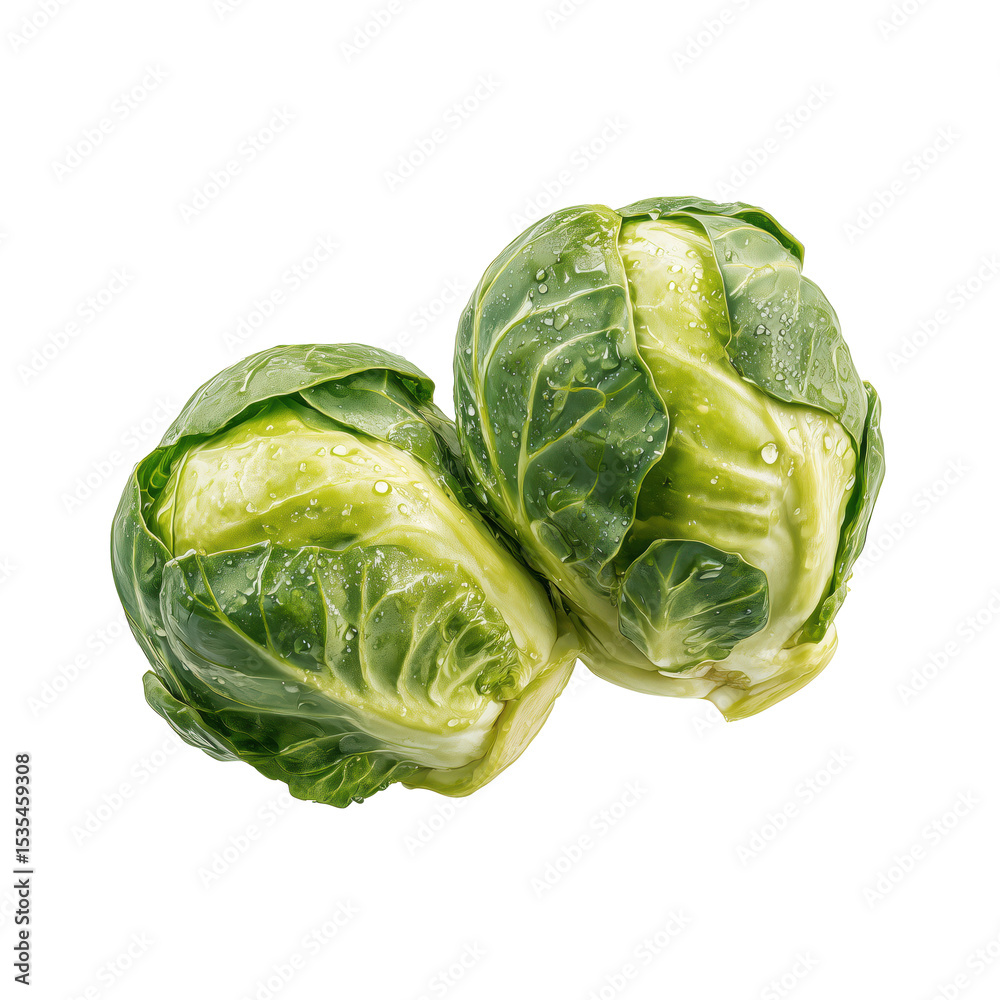 Fototapeta premium Fresh Brussels Sprouts - Healthy and Delicious , PNG isolated cut out image