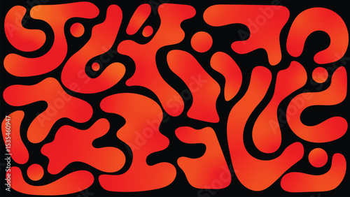 abstract gradient blob background orange-red shape vector elements liquid fluid 