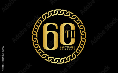 anniversary 60th with gold number