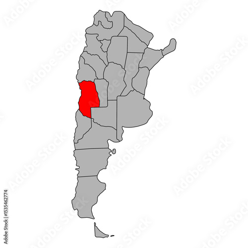 Mendoza of Argentina map symbol shape, travel web icon vector illustration .