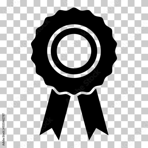 Certification seal award icon, ribbon web stamp symbol, label vector illustration .