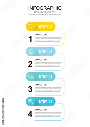 Infographic 4 options design elements for your business data. Vector Illustration