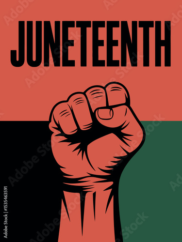 Juneteenth Raised Fist Power Poster Black Freedom Movement Art