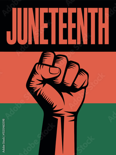 Juneteenth Raised Fist Power Poster Black Freedom Movement Art