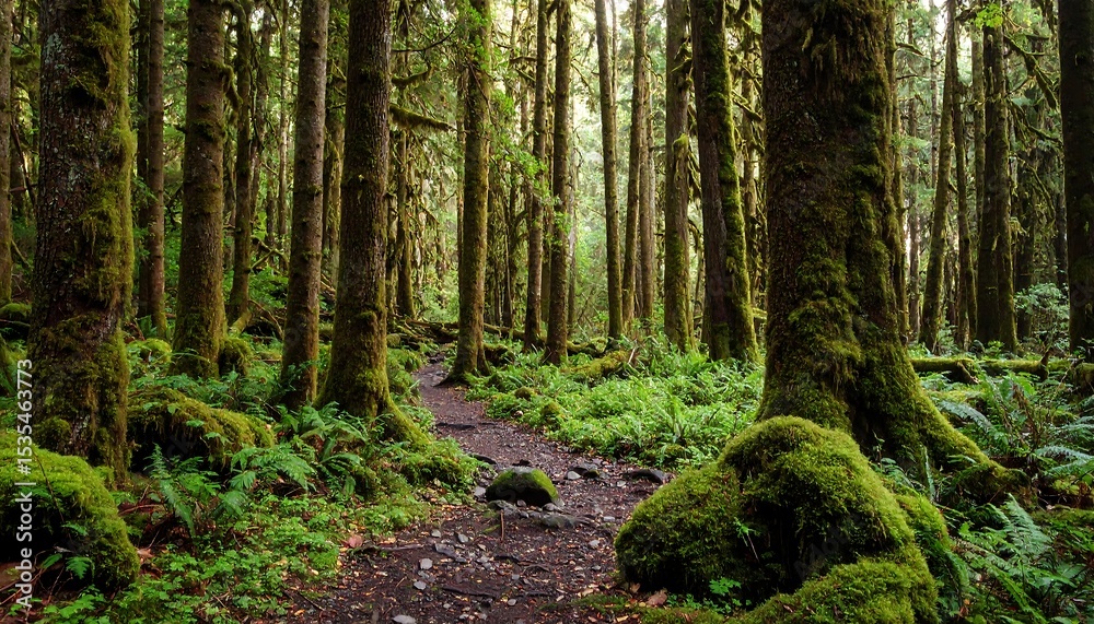 Obraz premium Lush forest path