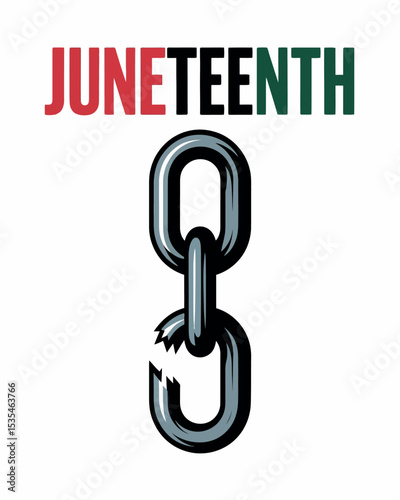 Juneteenth Freedom Celebration Poster Art Broken Chains Emancipation