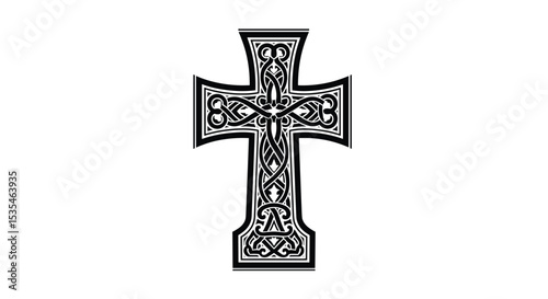 Intricate Ornamental Cross Design A Symbol of Faith Hope and Devotion