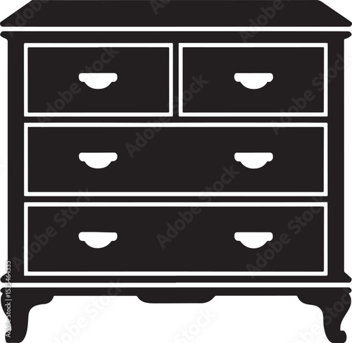 Classic five drawer chest of drawers silhouette