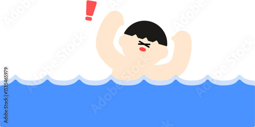 Drowning Boy Asking for Help