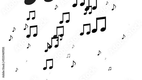 沢山の音符が溢れるパーティクルアニメーション（透過）