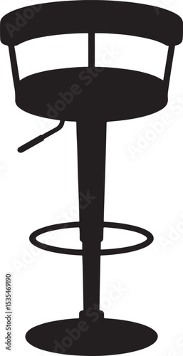 Adjustable height bar stool silhouette icon